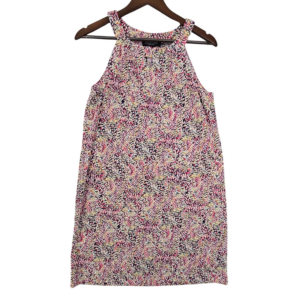 Perceptions New York Halter Shift Dress Womens Small Multi Color Texturedβ Dress